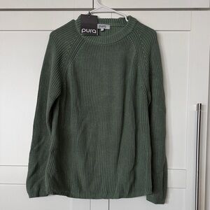 Pura Cashmere Sage Knit Sweater